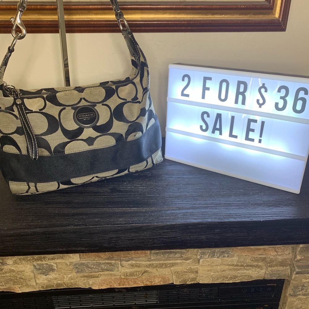 2/$36 COACH Signature Stripe Bag